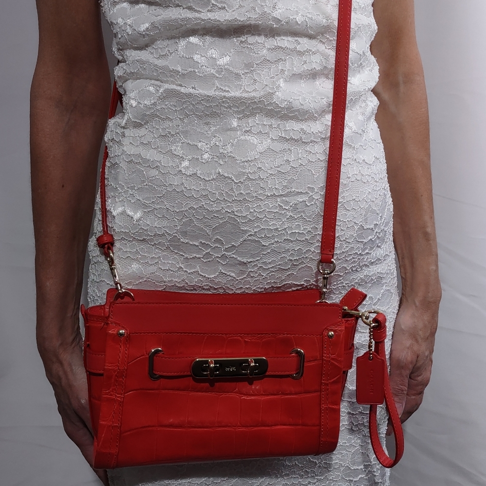 Orange coach crossbody bag